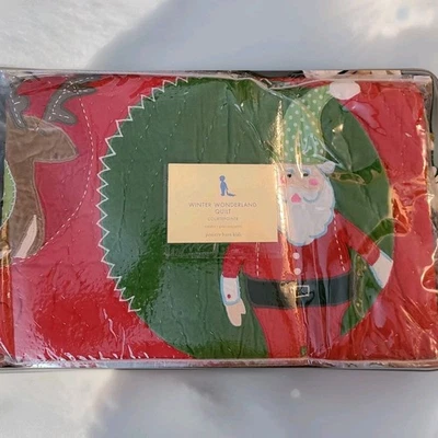 New Pottery Barn Kids QUILT WinTeR WONDERLAND Crib Toddler CHRISTMAS Toys Circle - Image 1 of 4