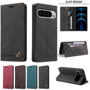 Leather Flip Stand Card RFID Wallet Case For Google Pixel 9 Pro Xl 8 Pro 7A 6Pro - Picture 1 of 16