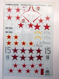 AeroMaster Decal Sheet 1:48 Scale Red Stars in the Sky Soviet Fighters # 48-009 - Picture 1 of 5