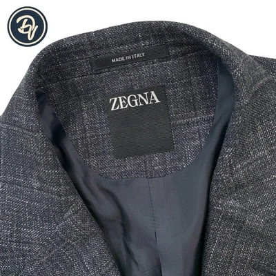 Mint! 44 S Ermenegildo Zegna  " Wool Silk & Linen  " Slim Speckled Charcoal Grey - Image 1 of 4