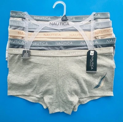 $48 5 pack Size M Nautica Cotton Boyshorts Underwear Panties Gray NWT - Image 1 of 4