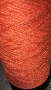 New Zealand Wool Worsted medium Wool Yarn Cone Orange Yarn 1492 g .5 g/yd - Picture 1 of 4