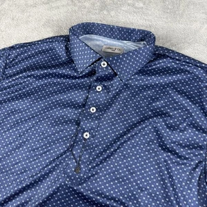 Collars & Co Polo Shirt Mens Large Blue Dress Collar Golf Preppy Office NWOT - Picture 1 of 13