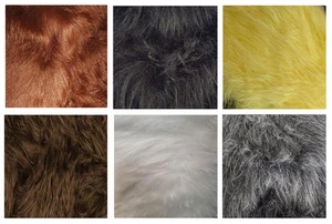 1m x 1.47m (100cm x 147cm) Long Pile Mongolian Faux Fur Fabric Textiles Material - Picture 1 of 8