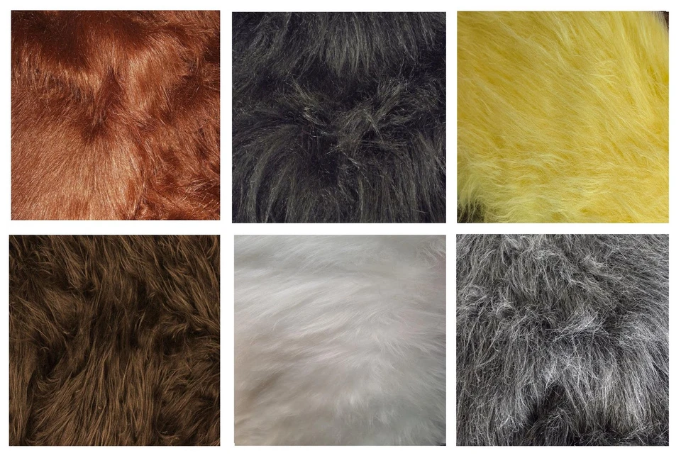 1m x 1.47m (100cm x 147cm) Long Pile Mongolian Faux Fur Fabric Textiles Material - Image 1 of 1