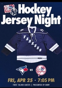NY YANKEES HOCKEY JERSEY SGA 4/25/2025 Ships in 24 Hours!! - Picture 1 of 1