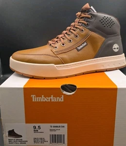 Timberland Mens Maple Grove Mid Lace Sneaker Rust Full Grain Size US Men's 9.5 M - Picture 1 of 10