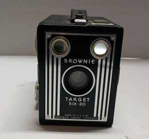 Cámara Kodak Brownie Target Six-20 Caja Vintage Art Deco 620 Película Probada - Imagen 1 de 5