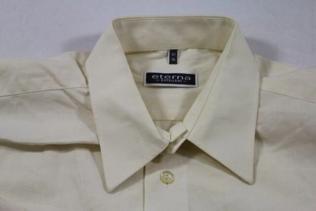 Eterna Excellent Camicia A Maniche Lunghe 41 Crema Unicolore Come Nuova #E5900 - Immagine 1 di 1