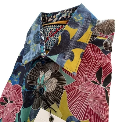 Robert Graham Ensenada Shirt Mens XL Multi Color Floral Art Short Sleeve New - Image 1 of 4