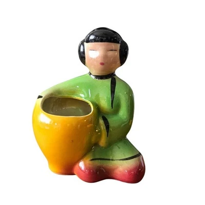 Maceta suculenta pequeña Shawnee vintage moderna de mediados de siglo EE. UU. asiática ecléctica Foto 1 de 4