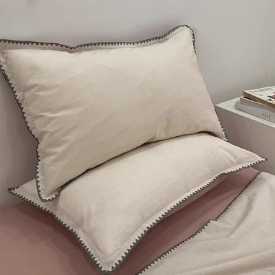 2pcs Cotton Blend Pillowcases Soft Bedding Pillow Covers Without Core 48X74cm - Image 1 of 4