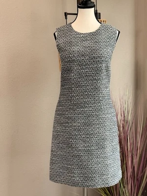 Vestido Vaina Adam Lippes Blanco y Negro Tweed Sin Mangas Forrado Talla 4 Usado en Excelente Condición ($330) Foto 1 de 4