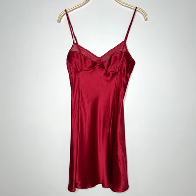 Sexy Vestido Lencería Y2k Victoria’s Secret Talla S Babydoll Seda Sin Mangas Rojo Hada Foto 1 de 4