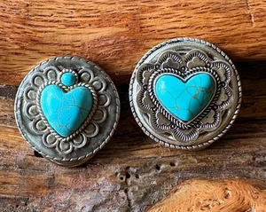Bufanda de piedra deslizable en forma de corazón, respaldo personalizado - turquesa hecha por el hombre - Imagen 1 de 8