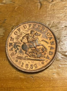 1852 1C Upper Canada Large Cent - Picture 1 of 2