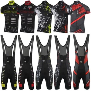 DEKO Mens Cycling Jersey Half Sleeve Bike Racing Top + Cycling Bib shorts set - Picture 1 of 25
