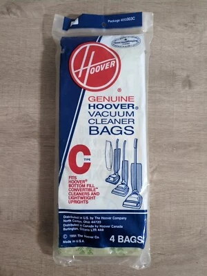 Genuine HOOVER Vacuum Cleaner Bags Type C - 4 pack  #4010003C New -Old Stock - Image 1 of 2