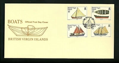 Postal History Virgin Islands FDC #480-483 Boats ships sail schooner 1984 - Image 1 of 2