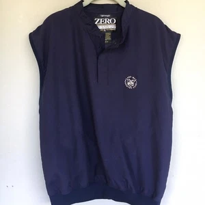 Zero Restriction Vest Jacket Men M Golf  Blue 1/4 Snap Windbreaker Lago Mar Logo - Picture 1 of 14