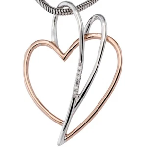 Colgante Corazón Con 6 Diamantes, 585 Oro Rosa Parcialmente Rodinado - Imagen 1 de 2