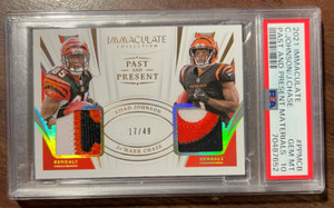 2021 Immaculate Ja'Marr Chase / Johnson Past and Present Materials /49  PSA 10