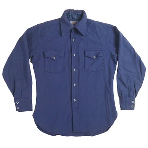Vintage 60's Pendleton Shirt Men Sm Blue 100% Wool Long Sleeves Button Up "READ" - Picture 1 of 14