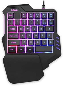 One Handed Gaming Keyboard RGB Backlit 35 Keys Portable Mini Gaming Keypad Ergon - Picture 1 of 12