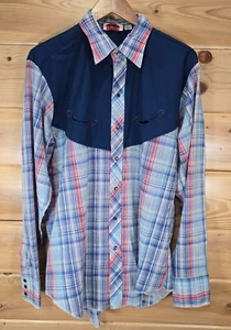 VTG Wranglers Long Sleeve Pearl Snap Shirt Men Large Western 60s - Picture 1 of 12