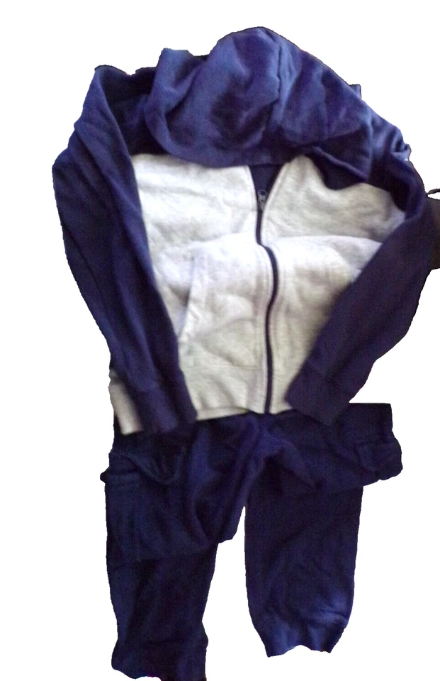 Boys Size 14 Carter's blue Sweat outfit full zip hoodie & Cargo sweatpants R1by - Image 1 of 4