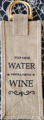 Многоразовая винная бутылка тканевая подарочная сумка - отойдите от воды, это работа для вина - Изображение 1 из 4