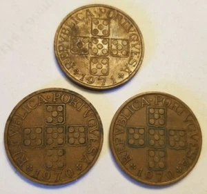 Lot of 3 coins: 1970 1971 PORTUGAL ONE ESCUDO - Picture 1 of 2