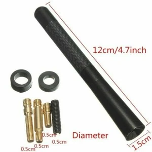 Universal 4.7" Auto Aluminum Alloy Real Carbon Fiber Radio Car Aerial Antenna - Bild 1 von 1