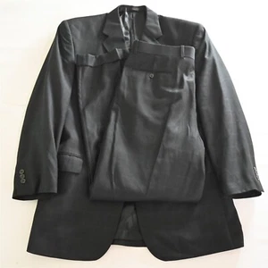 Phat Farm 42L 36x32 Black Windowpane Mens Jacket Pants Suit - Picture 1 of 12