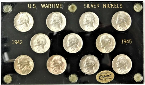 U.S. 11 Coin Wartime Silver Jefferson Nickel Set - Gem Bu !! Cover