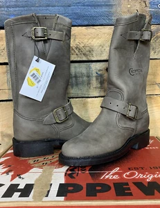 Chippewa Raynard Womens Crazy Horse Harness Leather Pull On Boots Gray Size 5 M - Picture 1 of 8