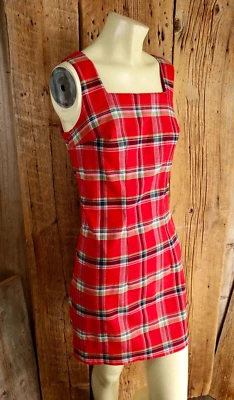 Vintage Byer Too! Vestido justo xadrez vermelho da Califórnia tamanho M/G - Imagem 1 de 4