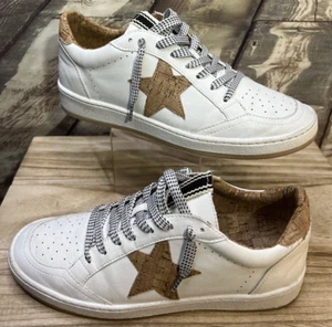 Shu Shop Sneakers Womens Size 8 1/2 Paz Tennis Shoes Athleisure White Cork Star - Picture 1 of 6