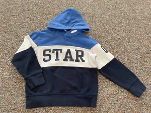 H&M Boys Blue & White STAR Hoodie 4-6 Years - Picture 1 of 4