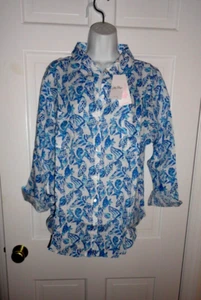 NWT LILLY PULITZER RESORT WHITE SHELL COLLECTOR SEA VIEW SHIRT XXL - Picture 1 of 4