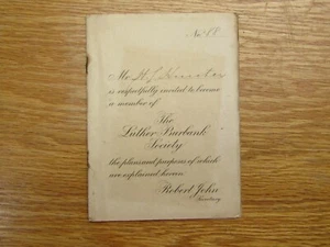 Vintage Luther Burbank Society Member Invitation Pamphlet Booklet California - Picture 1 of 9