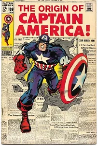 DER URSPRUNG VON CAPTAIN AMERICA # 109 (1969) MARVEL SILVER AGE 🙂 SCHLÜSSELAUSGABE - Bild 1 von 2