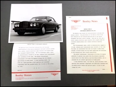 1993 Bentley Turbo R Original Car Factory Photo and Press Release - Image 1 of 2
