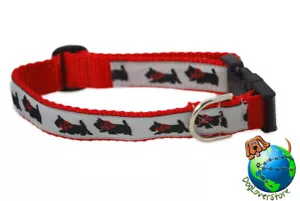 Scottish Terrier verstellbares Halsband Medium 10-16" rot - Bild 1 von 1
