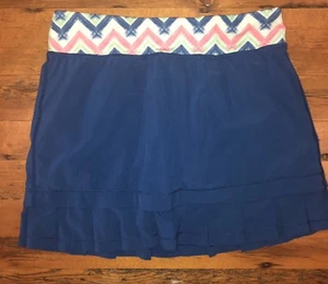 Ivivva Lululemon Kick Serve Blue Built In Shorts Skort Skirt Girls Size 14 - Picture 1 of 4