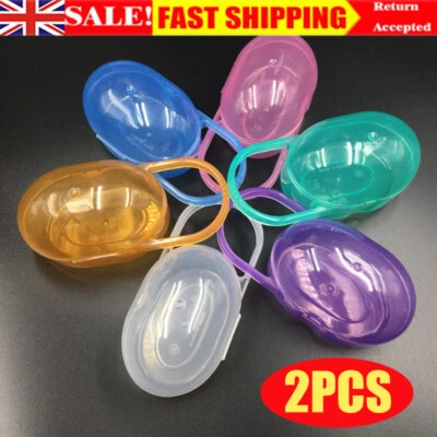 2X Protable Baby Soother Pacifier Dummy Storage Case Box Cover Holder Container - Image 1 of 4
