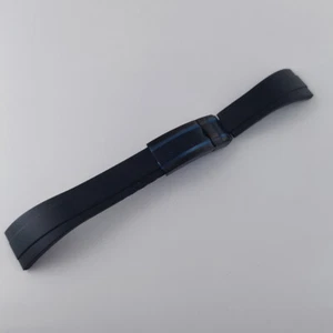 20mm High Quality Black Rubber Strap With Black Plated Buckle - Picture 1 of 3