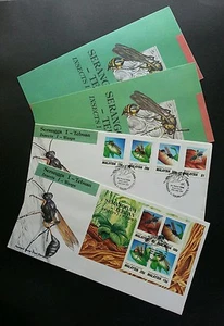 Insects (I) Wasps Malaysia 1991 Fauna Wildlife Nature Bee Flora (FDC pair) - Picture 1 of 3