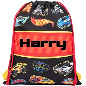 Hot Wheels Personalised Drawstring Bag for Kids PE Bag - Kids School or Swim Bag - Picture 1 of 6