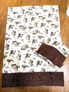 Paar Vintage Flanell Pferde Kissenbezüge - Bild 1 von 1